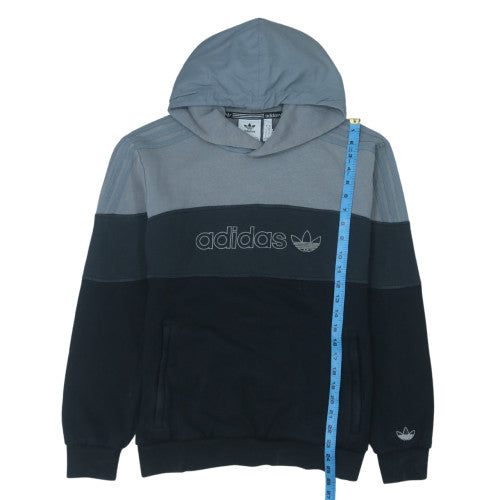 Adidas Men's Grey Pullover Hoodie Medium Regular Fit Logo Fleece