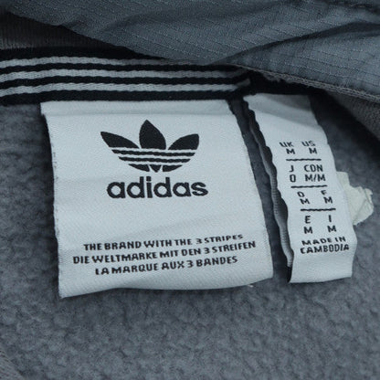 Adidas Men's Grey Pullover Hoodie Medium Regular Fit Logo Fleece