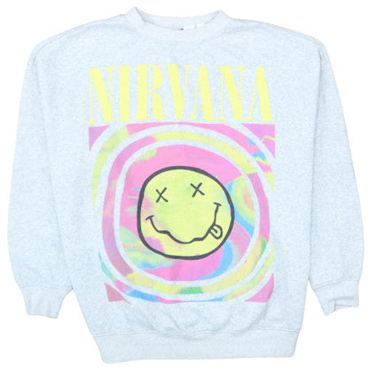 H&M Women’s Grey Nirvana Graphic Sweatshirt Medium 12 Pullover