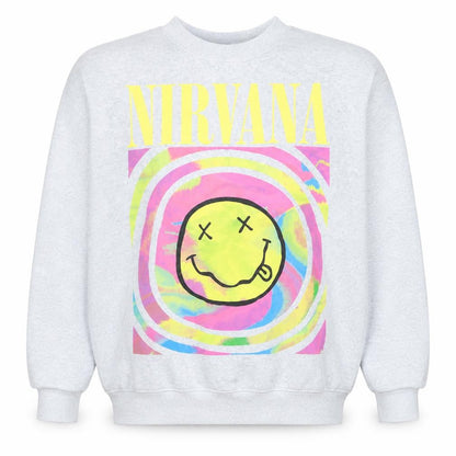 H&M Women’s Grey Nirvana Graphic Sweatshirt Medium 12 Pullover