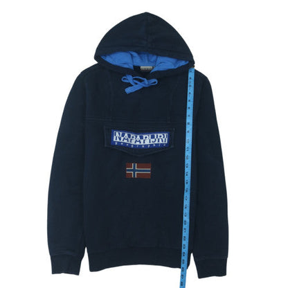 Napapijri Men’s Blue Logo Pullover Hoodie Size M