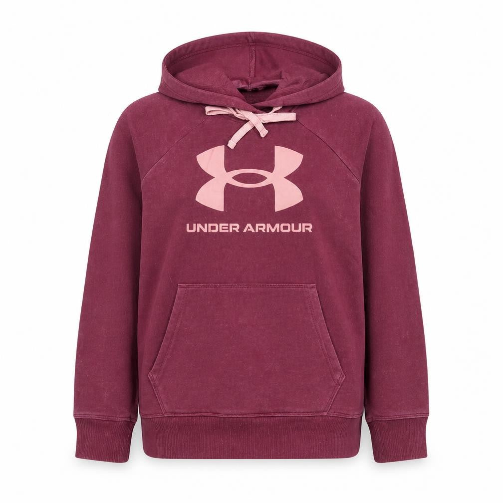 Under Armour Girls Purple Pullover Hoodie Small Fleece Logo Sweatshirt
