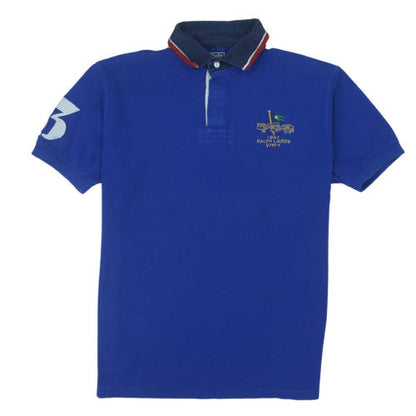Polo Ralph Lauren Men's Blue Embroidered Classic Fit Polo Shirt L