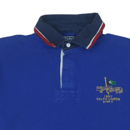 Polo Ralph Lauren Men's Blue Embroidered Classic Fit Polo Shirt L