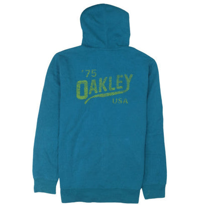 Oakley Men Blue Full Zip Hoodie L Sports Graphic Fleece