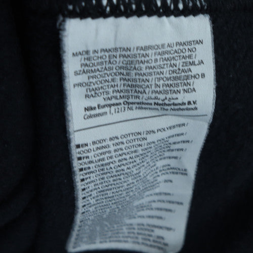 Nike Men's Black Pullover Hoodie M Logo Fleece Sweatshirt