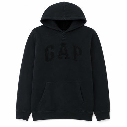 Gap Men's Black Pullover Hoodie Size L Fleece Logo Sweatshirt