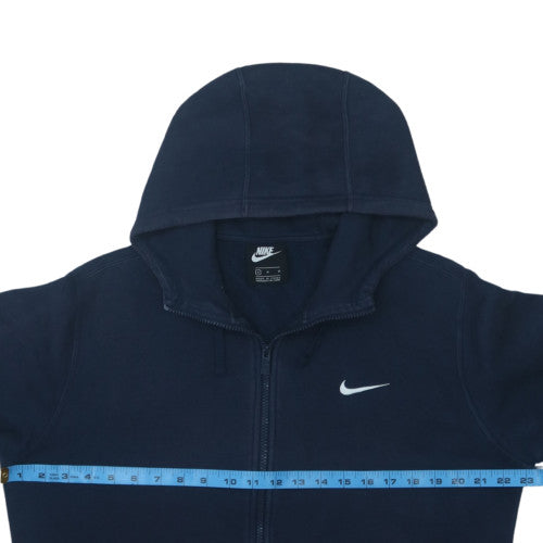 Nike Men's Navy Blue Full Zip Hoodie M Fleece Cotton Blend