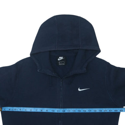 Nike Men's Navy Blue Full Zip Hoodie M Fleece Cotton Blend