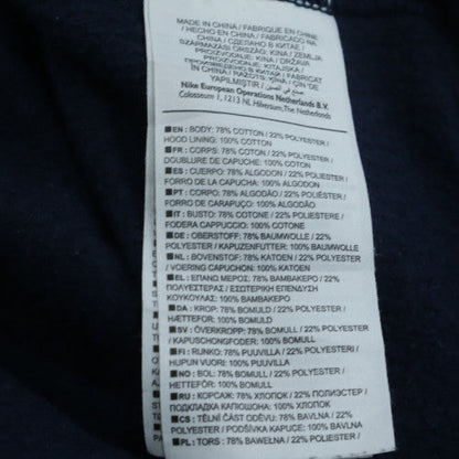 Nike Men's Navy Blue Full Zip Hoodie M Fleece Cotton Blend