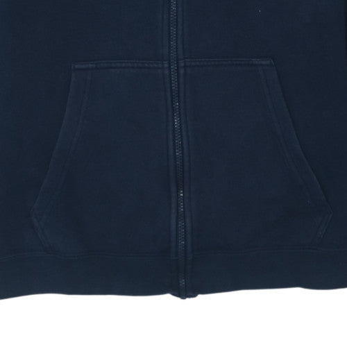 Nike Men's Navy Blue Full Zip Hoodie M Fleece Cotton Blend