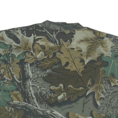 Jerzees Mens Green Camouflage Pullover Sweatshirt L Outdoor Fleece