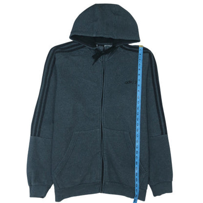 adidas Men's Grey XL Full Zip Hooded Sweatshirt