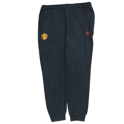 adidas Men Black 2XL Jogger Trousers Manchester United Fleece