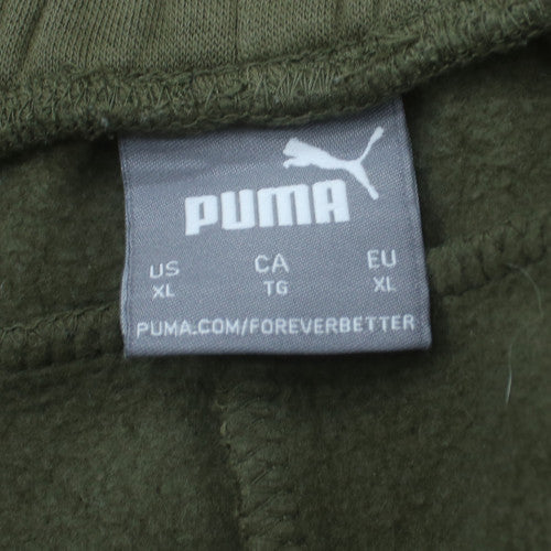Puma Men's Green XL Fleece Jogger Trousers Regular Fit