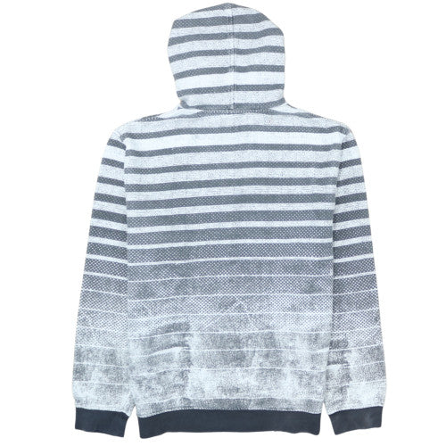 Billabong Men’s Grey Striped Pullover Hoodie Size L Fleece