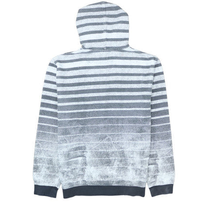 Billabong Men’s Grey Striped Pullover Hoodie Size L Fleece