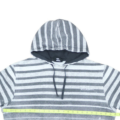 Billabong Men’s Grey Striped Pullover Hoodie Size L Fleece