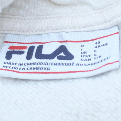 Fila Womens Beige Pullover Hoodie Size L Cotton Blend
