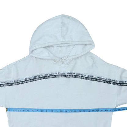 Adidas Women's White Hooded Pullover Sweatshirt UK 12 with Logo Trim