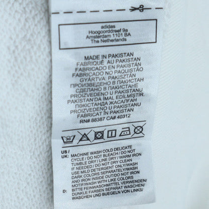 Adidas Women's White Hooded Pullover Sweatshirt UK 12 with Logo Trim