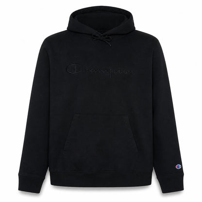 Champion Mens Black XL Pullover Hoodie Embroidered Logo Fleece