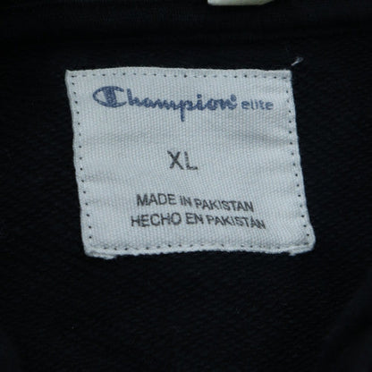 Champion Mens Black XL Pullover Hoodie Embroidered Logo Fleece