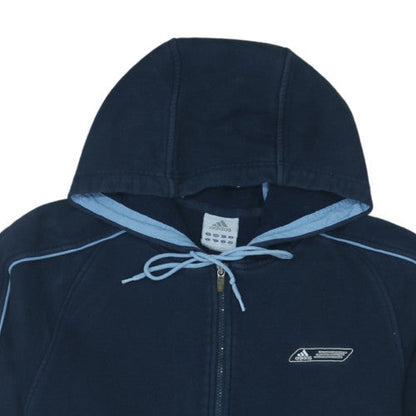 adidas Men's Blue Full Zip Fleece Hoodie Size L Sportswear