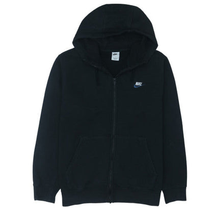 Nike Men's Black Full Zip Hoodie L Classic Fleece Zip Sweatshirt