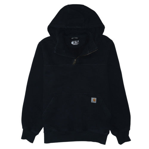 Carhartt Men Black M Loose Fit 1/2 Zip Hooded Sweatshirt Rain Defender