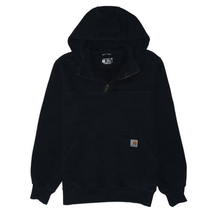 Carhartt Men Black M Loose Fit 1/2 Zip Hooded Sweatshirt Rain Defender