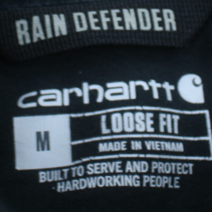 Carhartt Men Black M Loose Fit 1/2 Zip Hooded Sweatshirt Rain Defender