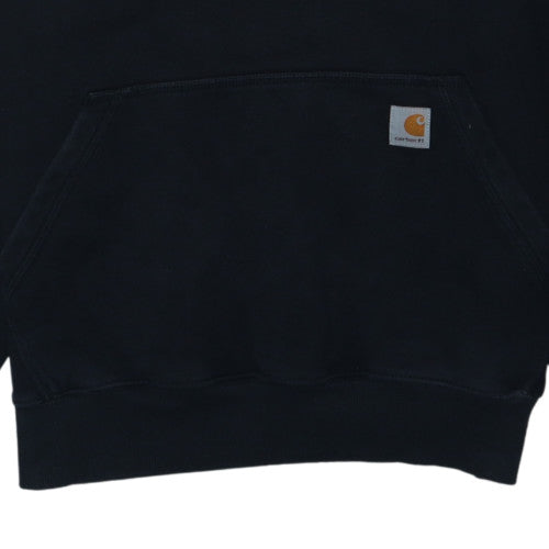 Carhartt Men Black M Loose Fit 1/2 Zip Hooded Sweatshirt Rain Defender