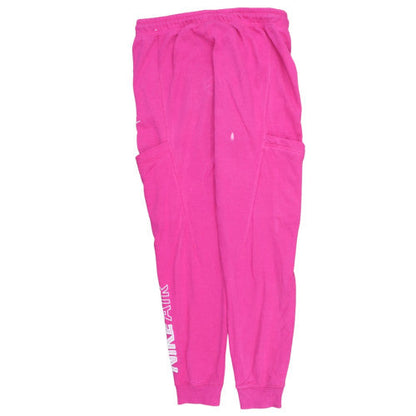 Nike Womens Pink Jogger Sweatpants M Elastic Waist Fleece Activewear