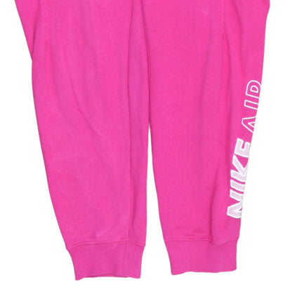 Nike Womens Pink Jogger Sweatpants M Elastic Waist Fleece Activewear