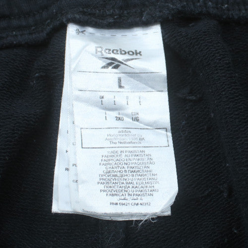 Reebok Men's Black Jogger Sweatpants L Fleece Elastic Waist Activewear