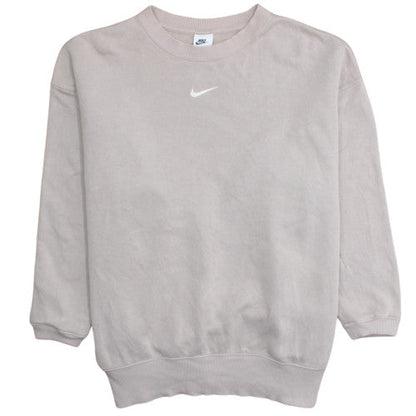 Nike Womens Beige Crew Neck Pullover Sweatshirt Size M