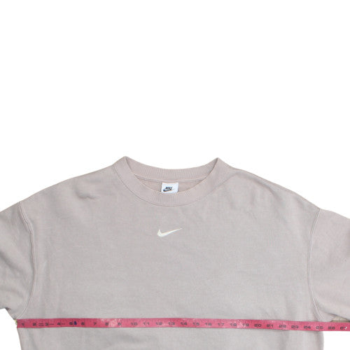 Nike Womens Beige Crew Neck Pullover Sweatshirt Size M