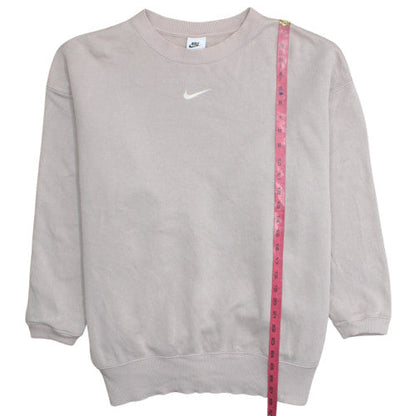 Nike Womens Beige Crew Neck Pullover Sweatshirt Size M