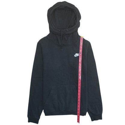 Nike Women Black Pullover Hoodie Size L Cotton Blend Kangaroo Pocket