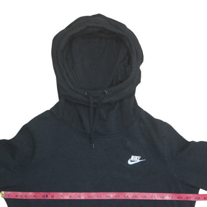 Nike Women Black Pullover Hoodie Size L Cotton Blend Kangaroo Pocket
