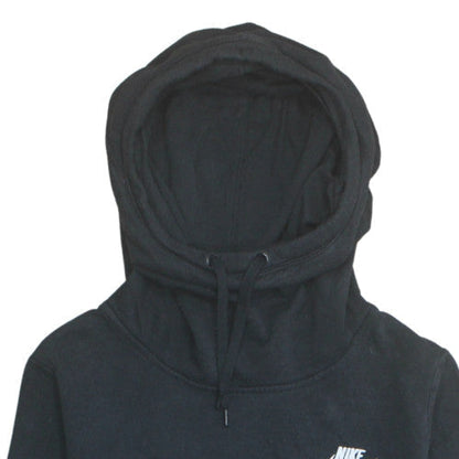 Nike Women Black Pullover Hoodie Size L Cotton Blend Kangaroo Pocket