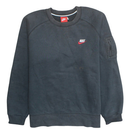 Nike Mens Black M Crew Neck Pullover Sweatshirt Sports Fleece