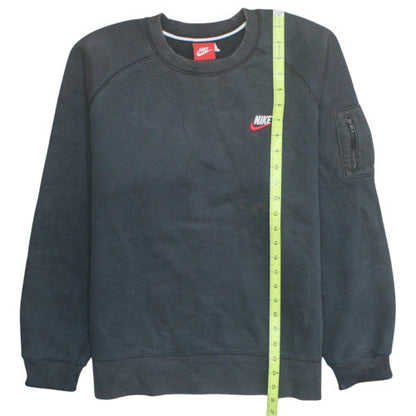 Nike Mens Black M Crew Neck Pullover Sweatshirt Sports Fleece