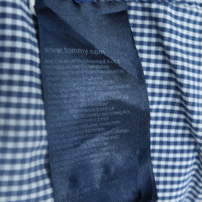 Tommy Hilfiger Men's Blue Check Slim Fit Cotton Shirt L Long Sleeve