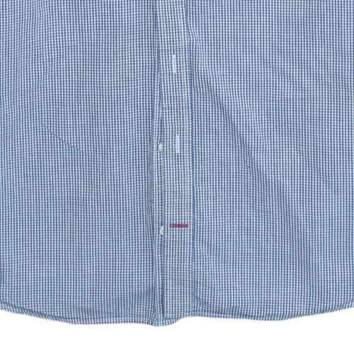 Tommy Hilfiger Men's Blue Check Slim Fit Cotton Shirt L Long Sleeve