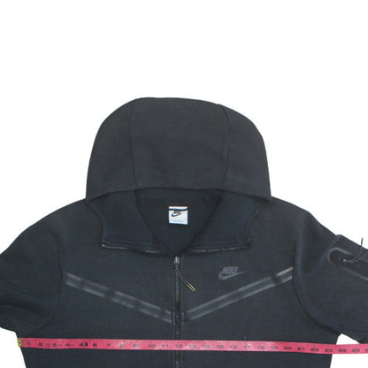 Nike Women Black Full Zip Hoodie Size L with Hood and Pockets