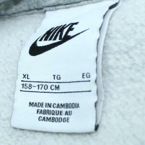 Nike Boys Grey XL Pullover Hoodie Fleece Lined Casual Sweatshirt