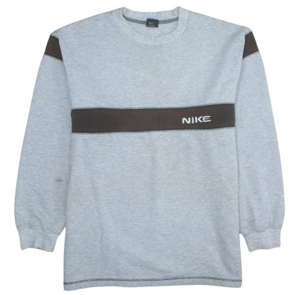 Nike Men's Grey XL Pullover Crew Neck Sweatshirt Embroidered Logo