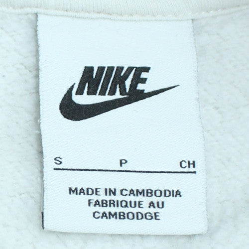 Nike Women White Pullover Hoodie Size S Cotton Blend Fleece